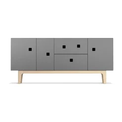 Zweed Peep M2 media bench, Slate . White pigmented oak Grey Online