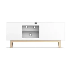 Zweed Peep M2 media bench, . pigmented oak White Outlet