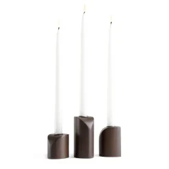 Ethnicraft PI candle holder 3 parts, Dark stained mahogany Brown Sale