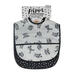 Rätt Start Pippi Cirkus Bib 2-pack, Multi Hot