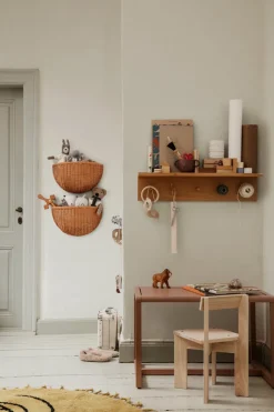 Ferm Living Place Rack hooks and shelf oak, Medium Brown Clearance
