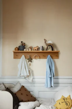 Ferm Living Place Rack hooks and shelf oak, Large Brown New