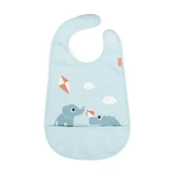 Done by deer Playground bib with velcro, Blue Hot