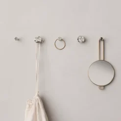 Ferm Living Poise hand mirror, brass Gold-colouredSilver-coloured