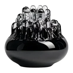 Kosta Boda Polar candle holder 200 mm, Black Hot