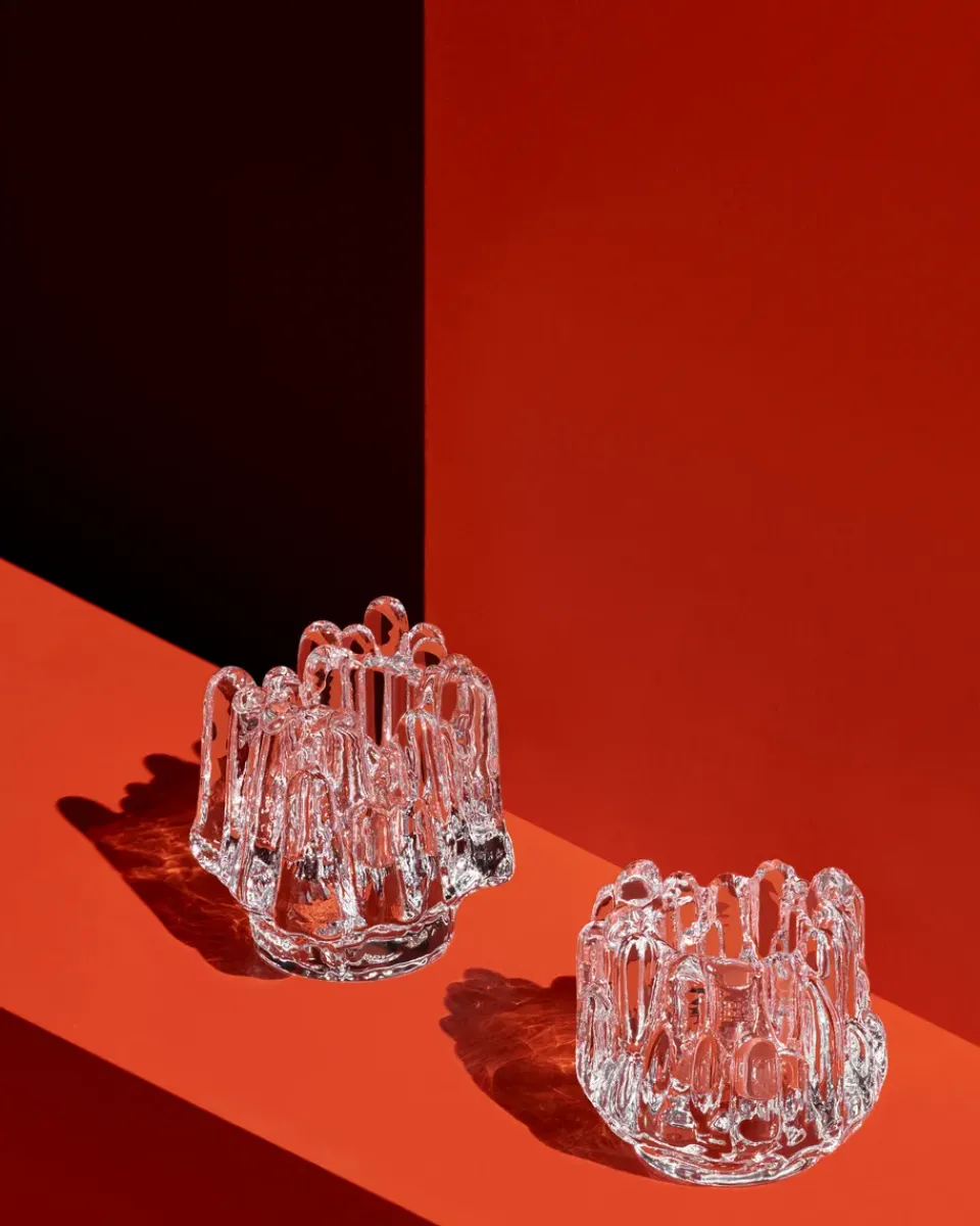 Kosta Boda Polar candle holder 86 mm, Clear Transparent Hot