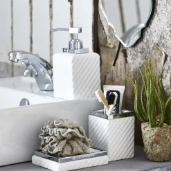 Lene Bjerre Portia soap dispenser, white-silver Silver-colouredWhite