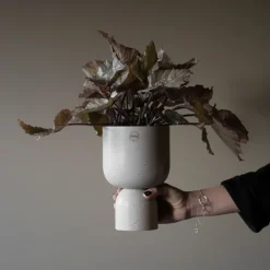 DBKD Post flower pot Ø13 cm, mole dot Beige Clearance