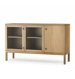 Stolab Prio Mellan bench, Oak natural oil. glass door Beige Outlet