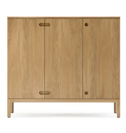 Stolab Prio tall bench, Oak natural oil. wooden door Beige