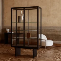 GUBI Private display cabinet, Glass. light stained oak Transparent Best