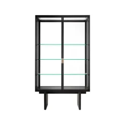 GUBI Private display cabinet, Glass. brown-black stained oak Transparent Best