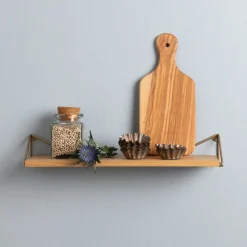 Maze Pythagoras XS shelf, oak, brass Brown Hot