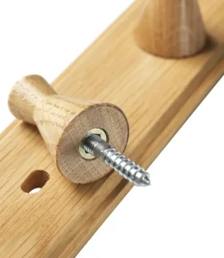 FDB Møbler Q3 Allé hook rack with 3 hooks, Oak nature lacquered Brown Outlet