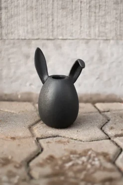 DBKD Rabbit candlestick 13 cm, Cast iron Black Hot