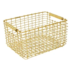 KORBO Rectangular 15 storage basket, brass Gold-coloured Sale