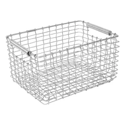 KORBO Rectangular 19 storage basket, Galvanised steel Silver-coloured Outlet
