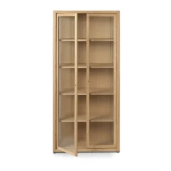 Ferm Living Reed display cabinet 70x155 cm, Natural oak Beige Outlet
