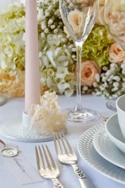 Lyngby Porcelæn Rhombe candle holder 3 cm, White Hot