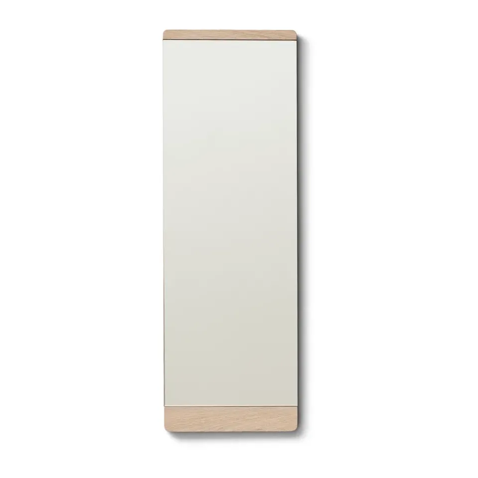 Form & Refine Rim wall mirror 35x110 cm, White oak Beige Clearance