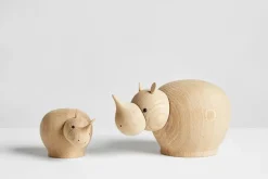 Woud Rina wooden rhino, Medium Brown Clearance