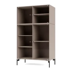 Montana Ripple III display cabinet 69.6x117.6x38 cm, Mushroom-legs black Beige Hot