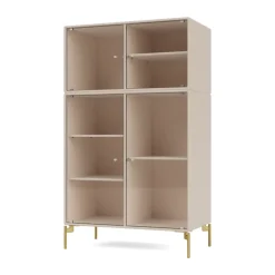 Montana Ripple III display cabinet 69.6x117.6x38 cm, Clay-legs brass Grey Discount
