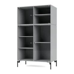 Montana Ripple III display cabinet 69.6x117.6x38 cm, Fjord-legs black Grey Sale