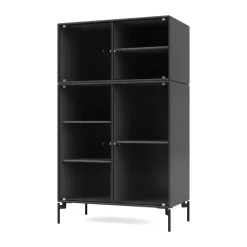 Montana Ripple III display cabinet 69.6x117.6x38 cm, Anthracite-legs black Grey Hot