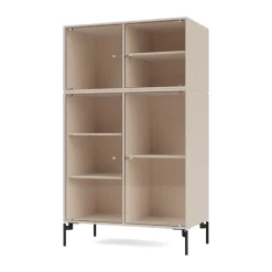 Montana Ripple III display cabinet 69.6x117.6x38 cm, Clay-legs black Grey New