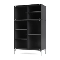 Montana Ripple III display cabinet 69.6x117.6x38 cm, Anthracite-legs chrome Grey Clearance