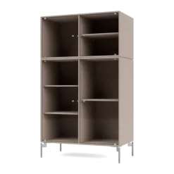 Montana Ripple III display cabinet 69.6x117.6x38 cm, Mushroom-legs chrome Beige Best