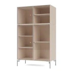 Montana Ripple III display cabinet 69.6x117.6x38 cm, Clay-Chrome legs MB126 Grey Discount