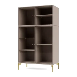 Montana Ripple III display cabinet 69.6x117.6x38 cm, Mushroom-legs brass Beige Best