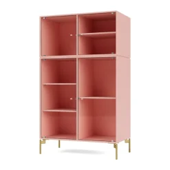Montana Ripple III display cabinet 69.6x117.6x38 cm, Ruby-legs brass Pink Clearance