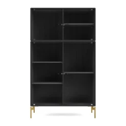 Montana Ripple III display cabinet 69.6x117.6x38 cm, Anthracite-legs brass Grey New