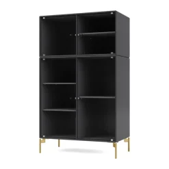 Montana Ripple III display cabinet 69.6x117.6x38 cm, Anthracite-legs brass Grey New