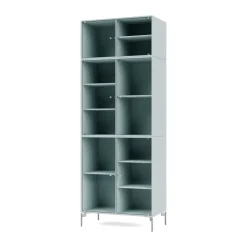 Montana Ripple IV display cabinet 69.6x187.2x38 cm, Flint-legs chrome Blue