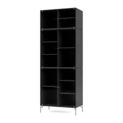 Montana Ripple IV display cabinet 69.6x187.2x38 cm, Anthracite-legs chrome Grey Discount