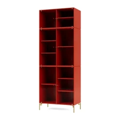 Montana Ripple IV display cabinet 69.6x187.2x38 cm, Rosehip-legs brass Orange Best