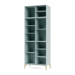 Montana Ripple IV display cabinet 69.6x187.2x38 cm, Flint-legs brass Blue Hot