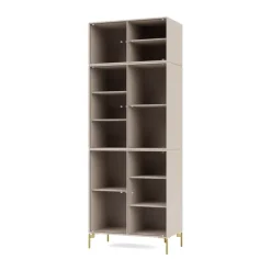 Montana Ripple IV display cabinet 69.6x187.2x38 cm, Clay-legs brass Grey New