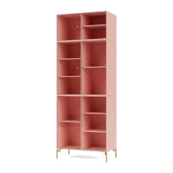 Montana Ripple IV display cabinet 69.6x187.2x38 cm, Ruby-legs brass Pink Clearance