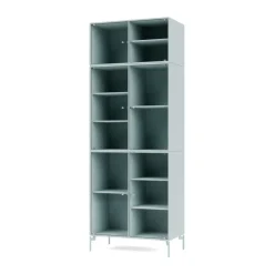 Montana Ripple IV display cabinet 69.6x187.2x38 cm, Flint-legs legs Blue Clearance