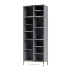 Montana Ripple IV display cabinet 69.6x187.2x38 cm, Graphic-legs brass Grey Best