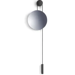 New Works Rise and Shine mirror, Burned oak-steel weight Brown Hot