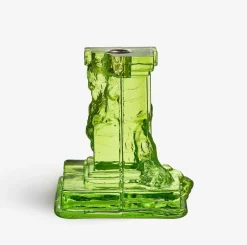 Kosta Boda Rocky Baroque candle sticks 150 mm, Kryptonite Green Clearance