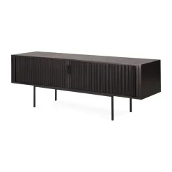 Ethnicraft Roller Max TV unit, Lacquered teak--2 doors Black Hot