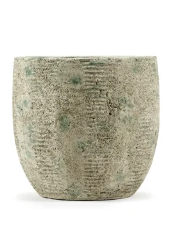 Serax Rustic flower pot stripes M 20.5 cm, Grey