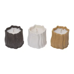 Ferm Living Rylith scented candle 13h 3 pieces, Figs, lemongrass, chamomile WhiteBeigeBrown Clearance